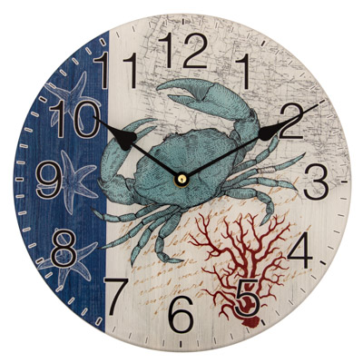GLASS BLUE CRAB CLOCK
