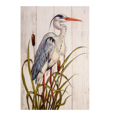 WD HERON WALL ART R 23"