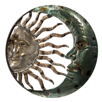 SUN/MOON METAL WALL ART 20"