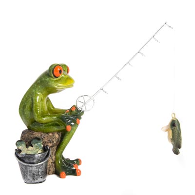 FROG FISHING POLYRESIN 6"
