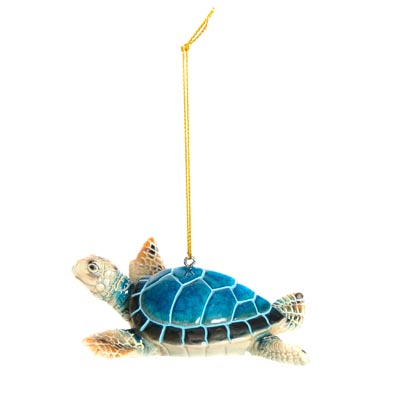 ORNAMENT-BLUE SEA TURTLE