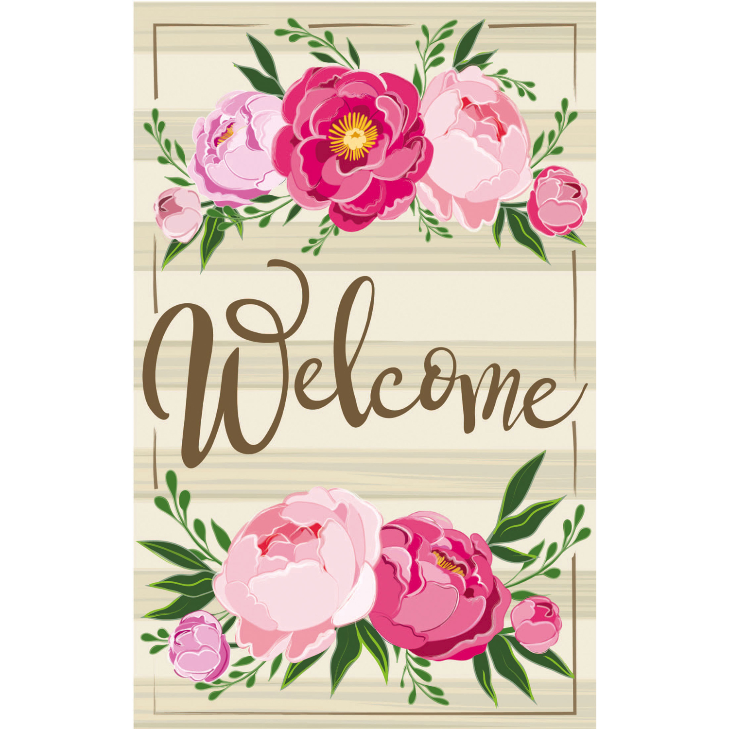 FLAG PEONY WELCOME GARDEN LINEN